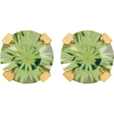 14K Yellow Imitation Peridot Inverness® Piercing Stud Earrings